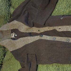Wool / alpaca blend cowl collar cardigan by 7 diamonds